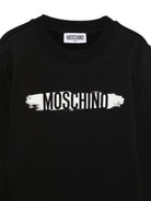 Felpa per bambini Moschino Kids nera con stampa logo HUF0AALCA40 60100 MOSCHINO KIDS 