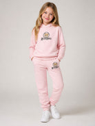 Tuta per bambina Moschino Kids rosa con dettaglio teddy bear HUK04RLCA83 50209 MOSCHINO KIDS 