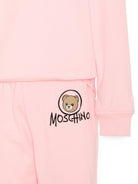 Tuta per bambina Moschino Kids rosa con dettaglio teddy bear HUK04RLCA83 50209 MOSCHINO KIDS 