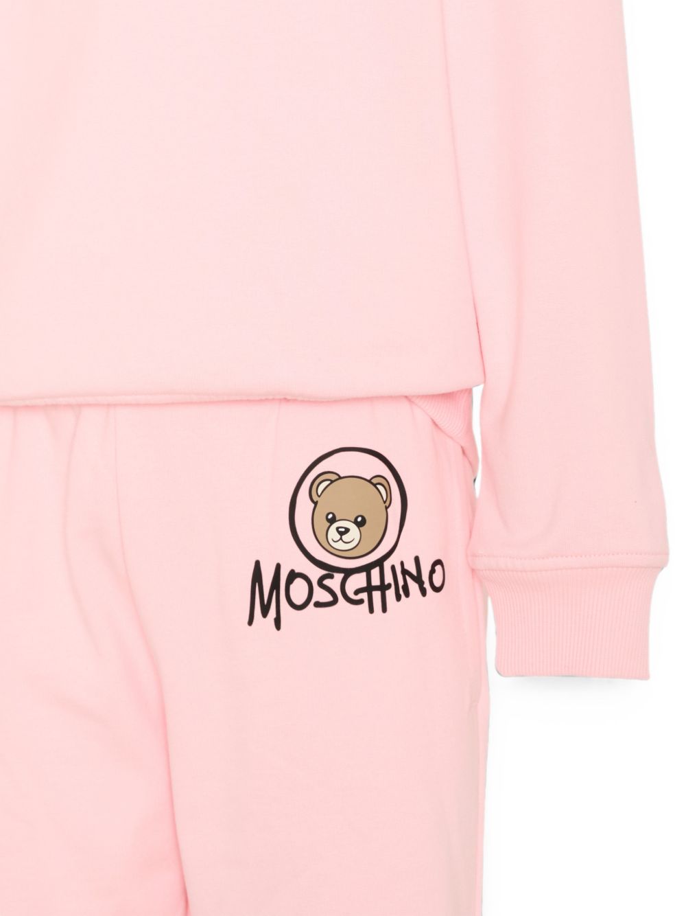 Tuta per bambina Moschino Kids rosa con dettaglio teddy bear HUK04RLCA83 50209 MOSCHINO KIDS 