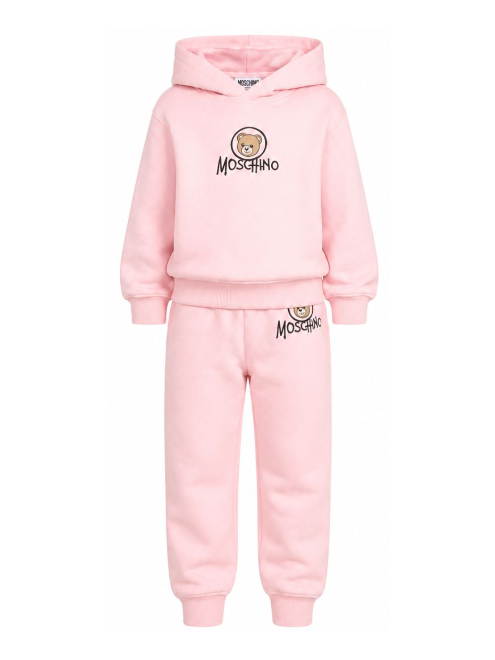 Tuta per bambina Moschino Kids rosa con dettaglio teddy bear HUK04RLCA83 50209 MOSCHINO KIDS 