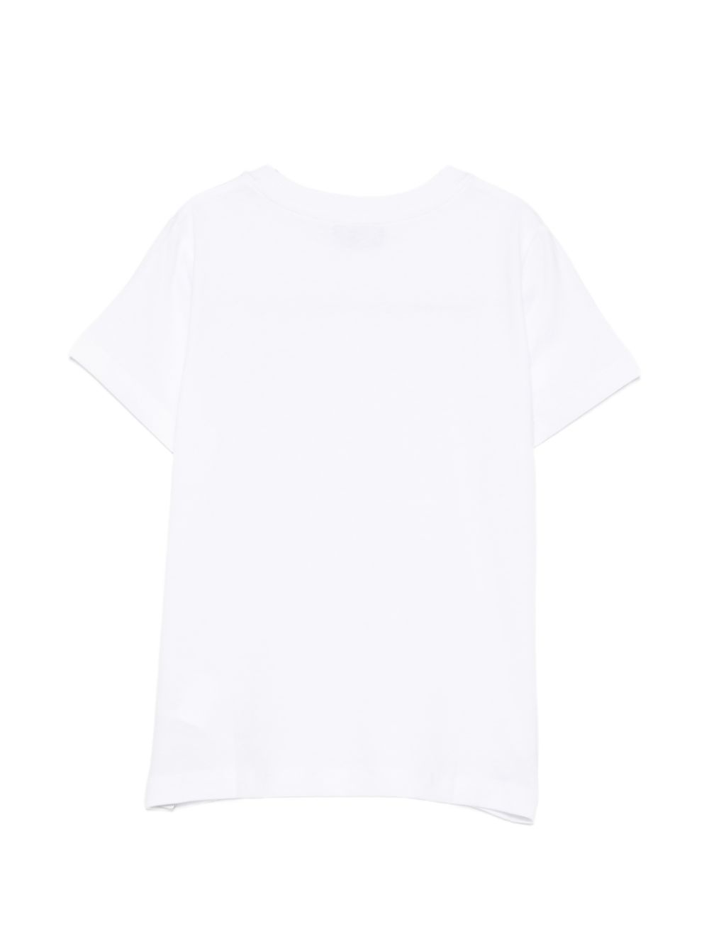 T-shirt per bambini Moschino Kids bianca con stampa logo sul davanti HUM05VLAA34 10101 MOSCHINO KIDS 