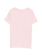 T-shirt per bambino Moschino Kids rosa con stampa logo sul davanti HUM05VLAA34 50209 MOSCHINO KIDS 