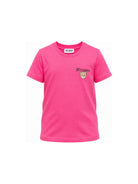 T-shirt per bambino Moschino Kids fucsia con stampa logo sul davanti HUM05VLAA34 51450 MOSCHINO KIDS 