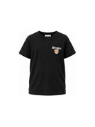 T-shirt per bambino Moschino Kids nera con stampa logo sul davanti HUM05VLAA34 60100 MOSCHINO KIDS 
