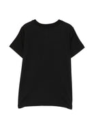 T-shirt per bambino Moschino Kids nera con stampa logo sul davanti HUM05VLAA34 60100 MOSCHINO KIDS 