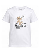T-shirt per bambini Moschino Kids bianca con motivo Teddy Bear HUM05XLAA20 10101 MOSCHINO KIDS 