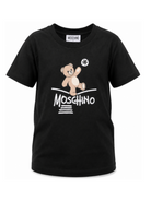 T-shirt per bambini Moschino Kids nera con motivo Teddy Bear HUM05XLAA20 60100 MOSCHINO KIDS 