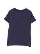 T-shirt per bambini Moschino Kids blu navy con patch orsetto applicata HUM05YLAA59 40016 MOSCHINO KIDS 