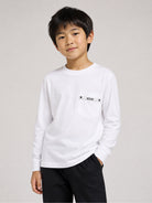 T-shirt per bambino Moschino Kids bianca con nastro logo HUO012LAA57 10101 MOSCHINO KIDS 