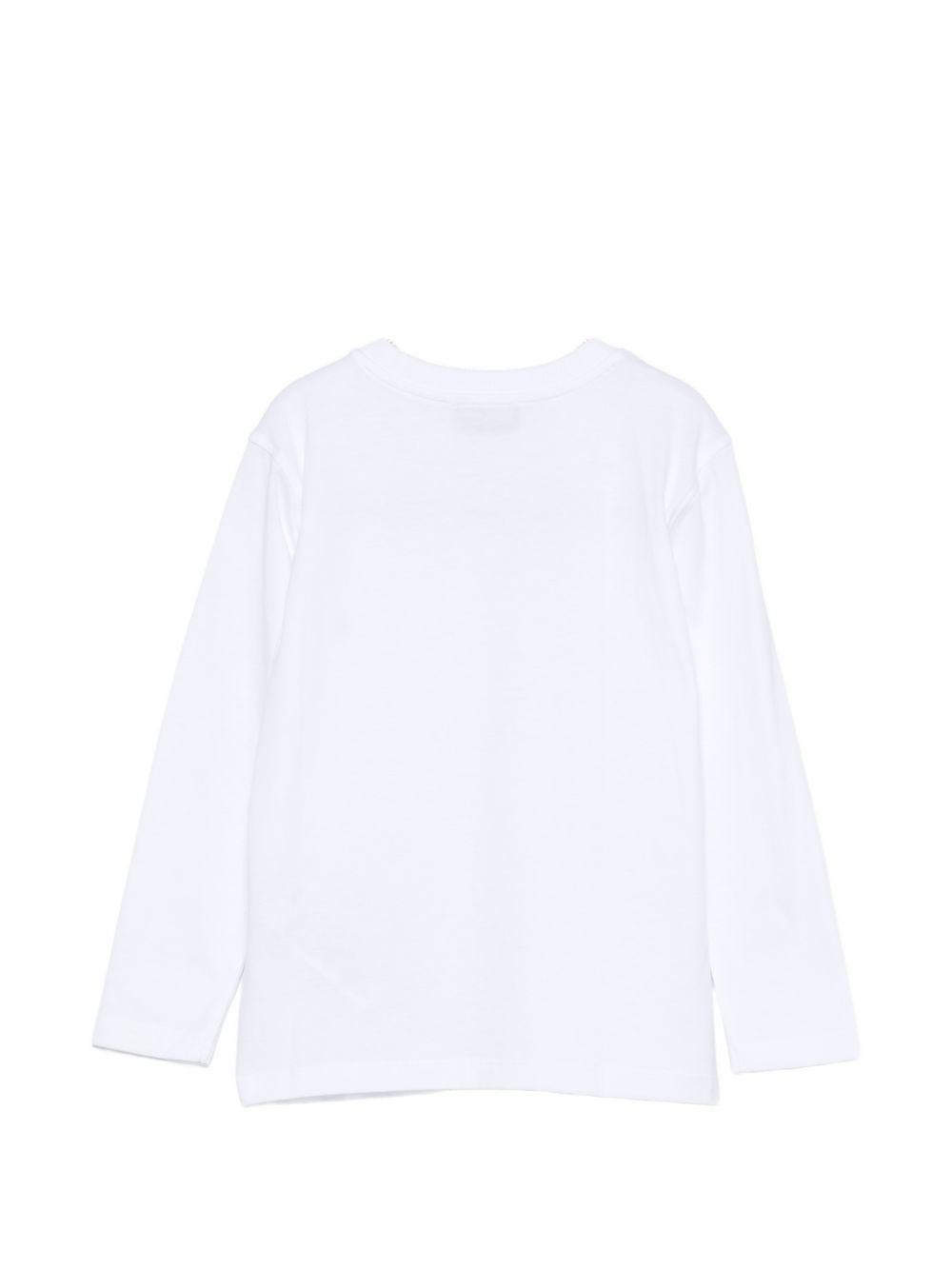 T-shirt per bambino Moschino Kids bianca con nastro logo HUO012LAA57 10101 MOSCHINO KIDS 