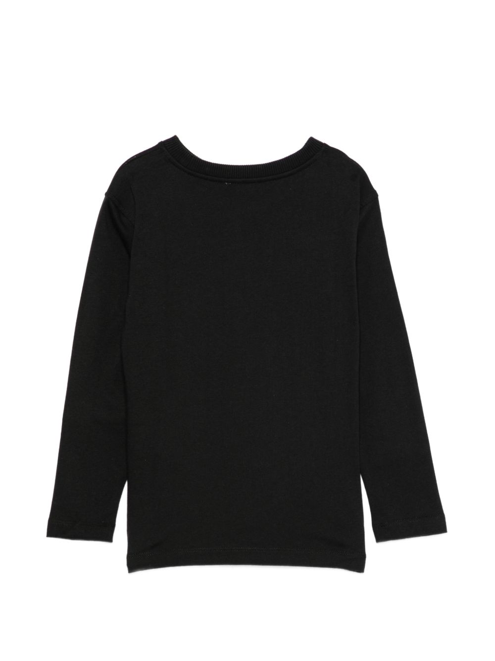 T-shirt per bambino Moschino Kids nera con logo sul petto HUO012LAA57 60100 MOSCHINO KIDS 