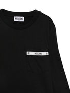 T-shirt per bambino Moschino Kids nera con logo sul petto HUO012LAA57 60100 MOSCHINO KIDS 