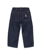 Jeans per bambino Moschino Kids blu ricamati con motivo orsacchiotto HUP095L0E49 41150 MOSCHINO KIDS 