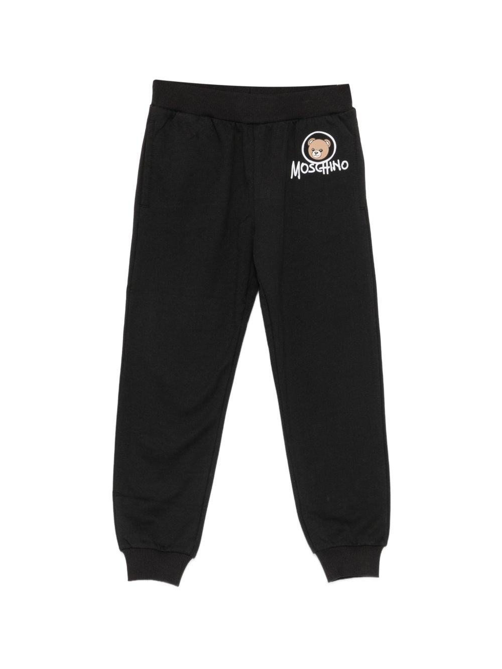 Pantatuta per bambino Moschino Kids nero con patch orsetto applicata HUP09DLCA83 60100 MOSCHINO KIDS 