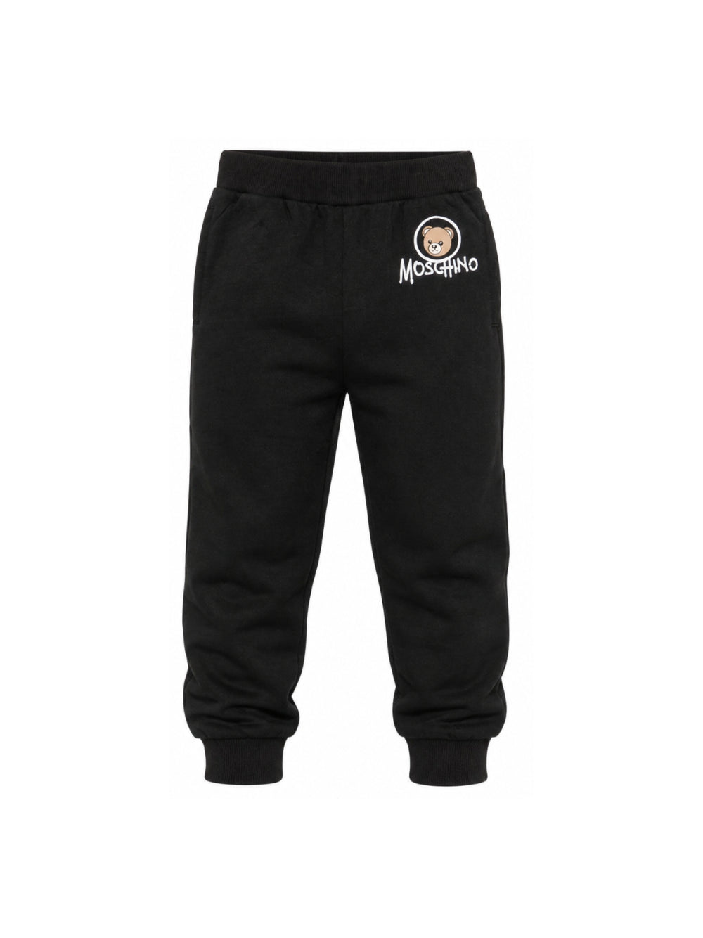 Pantatuta per bambino Moschino Kids nero con patch orsetto applicata HUP09DLCA83 60100 MOSCHINO KIDS 