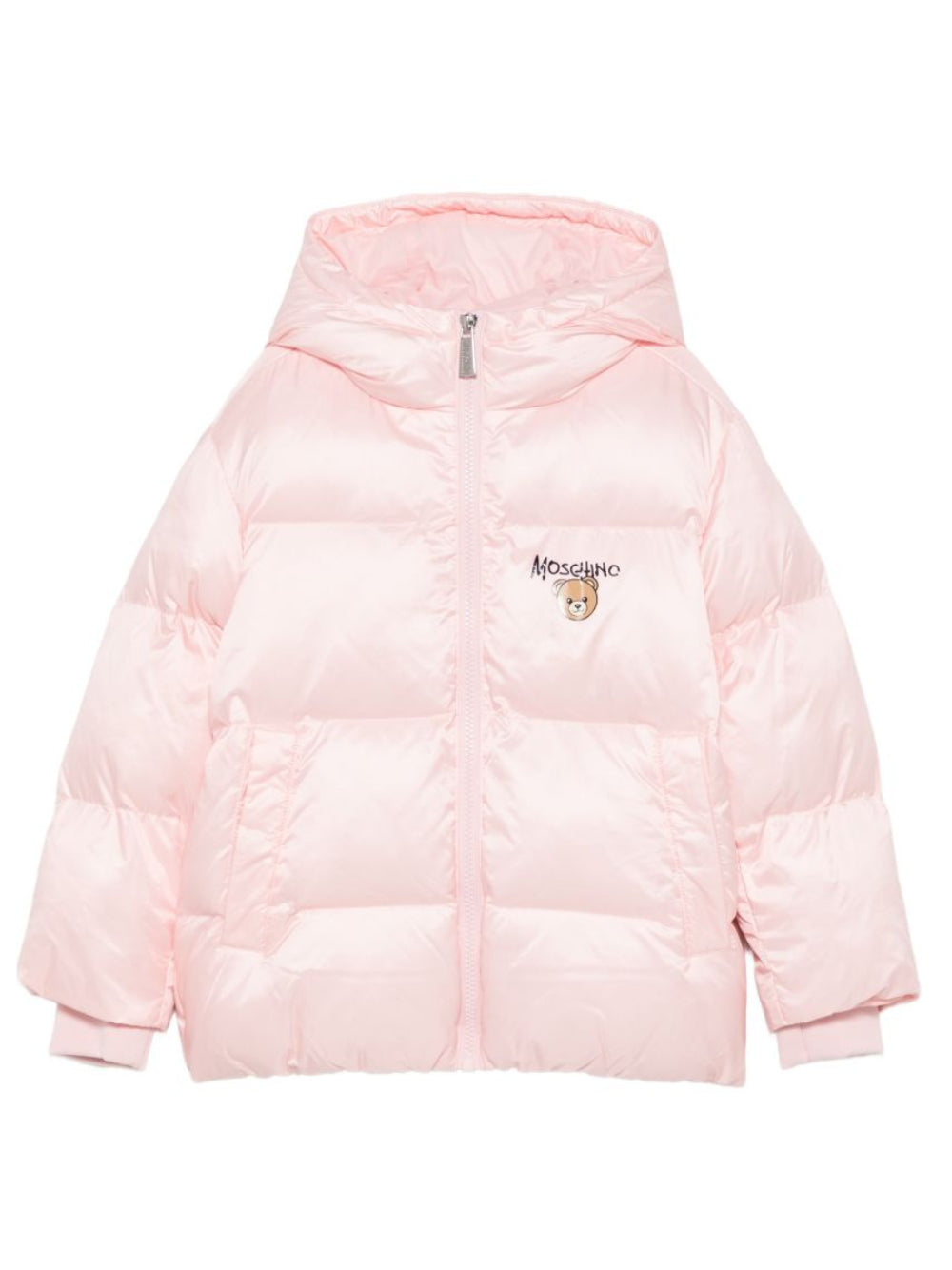 Giubbino per bambina Moschino Kids rosa con stampa logo sul davanti HUS05PL3AC3 50209 MOSCHINO KIDS 