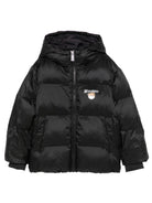 Giubbino per bambino Moschino Kids nero con stampa logo sul davanti HUS05PL3AC3 60100 MOSCHINO KIDS 