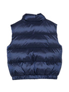 Smanicato imbottito per bambino Moschino Kids blu navy con stampa logo sul davanti HUS05QL3AC3 40016 MOSCHINO KIDS 