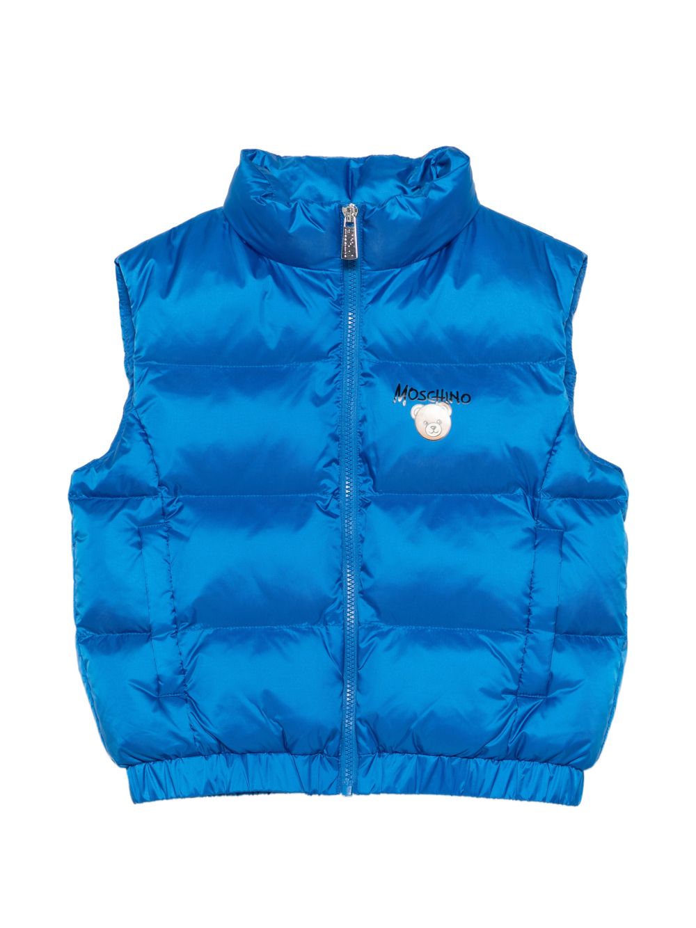 Smanicato per bambino Moschino Kids blu con stampa logo sul davanti HUS05QL3AC3 40157 MOSCHINO KIDS 