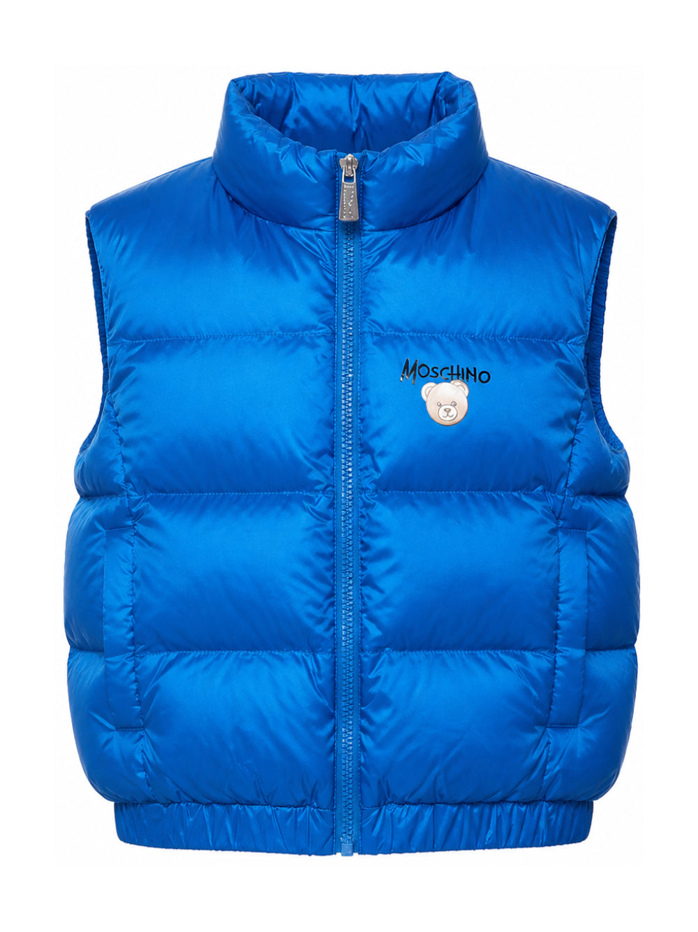 Smanicato per bambino Moschino Kids blu con stampa logo sul davanti HUS05QL3AC3 40157 MOSCHINO KIDS 