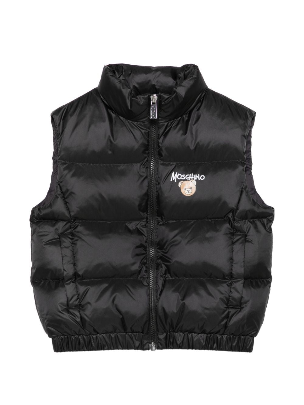 Smanicato per bambino Moschino Kids nero con stampa logo sul davanti HUS05QL3AC3 60100 MOSCHINO KIDS 