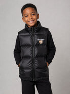 Smanicato per bambino Moschino Kids nero con stampa logo sul davanti HUS05QL3AC3 60100 MOSCHINO KIDS 
