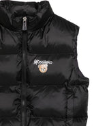Smanicato per bambino Moschino Kids nero con stampa logo sul davanti HUS05QL3AC3 60100 MOSCHINO KIDS 