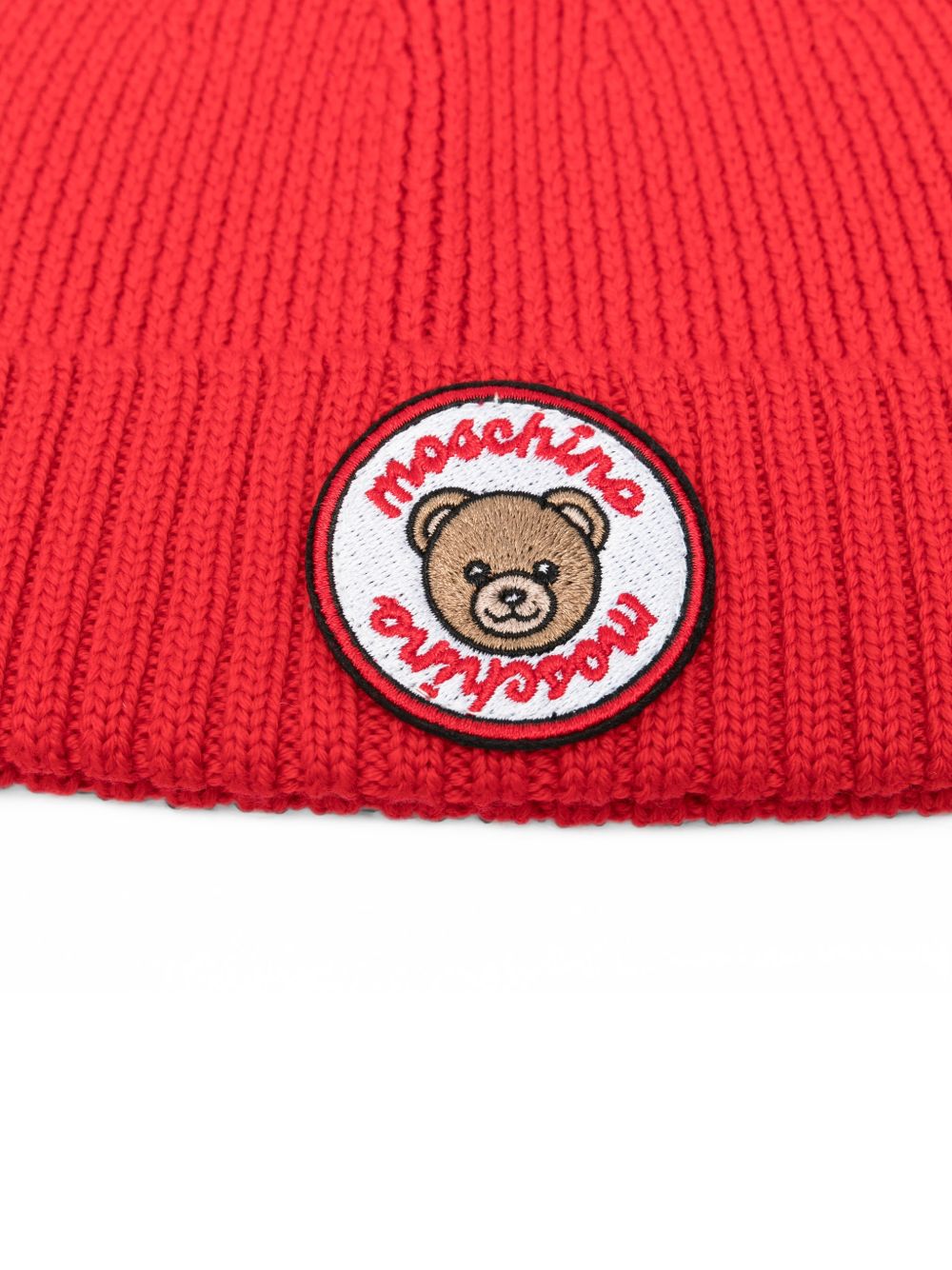 Berretto per bambini Moschino Kids rosso con ricamo Teddy Bear HUX02RLHE87 50109 MOSCHINO KIDS 