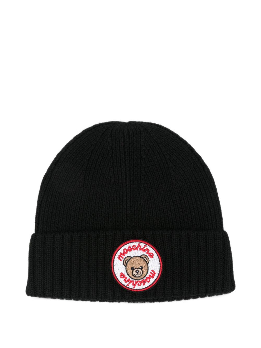 Berretto per bambini Moschino Kids nero con ricamo Teddy Bear HUX02RLHE87 60100 MOSCHINO KIDS 