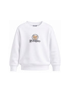 Felpa per bambino Moschino Kids bianco con stampa orsetto sul davanti HXF08VLCA83 10101 MOSCHINO KIDS 