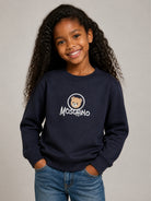 Felpa per bambini Moschino Kids blu navy con stampa orsetto sul davanti HXF08VLCA83 40016 MOSCHINO KIDS 