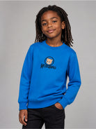 Felpa per bambini Moschino Kids blu con stampa orsetto sul davanti HXF08VLCA83 40157 MOSCHINO KIDS 