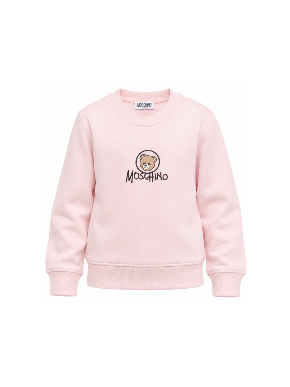 Felpa per bambini Moschino Kids rosa con stampa orsetto sul davanti HXF08VLCA83 50209 MOSCHINO KIDS 