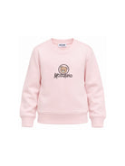 Felpa per bambini Moschino Kids rosa con stampa orsetto sul davanti HXF08VLCA83 50209 MOSCHINO KIDS 