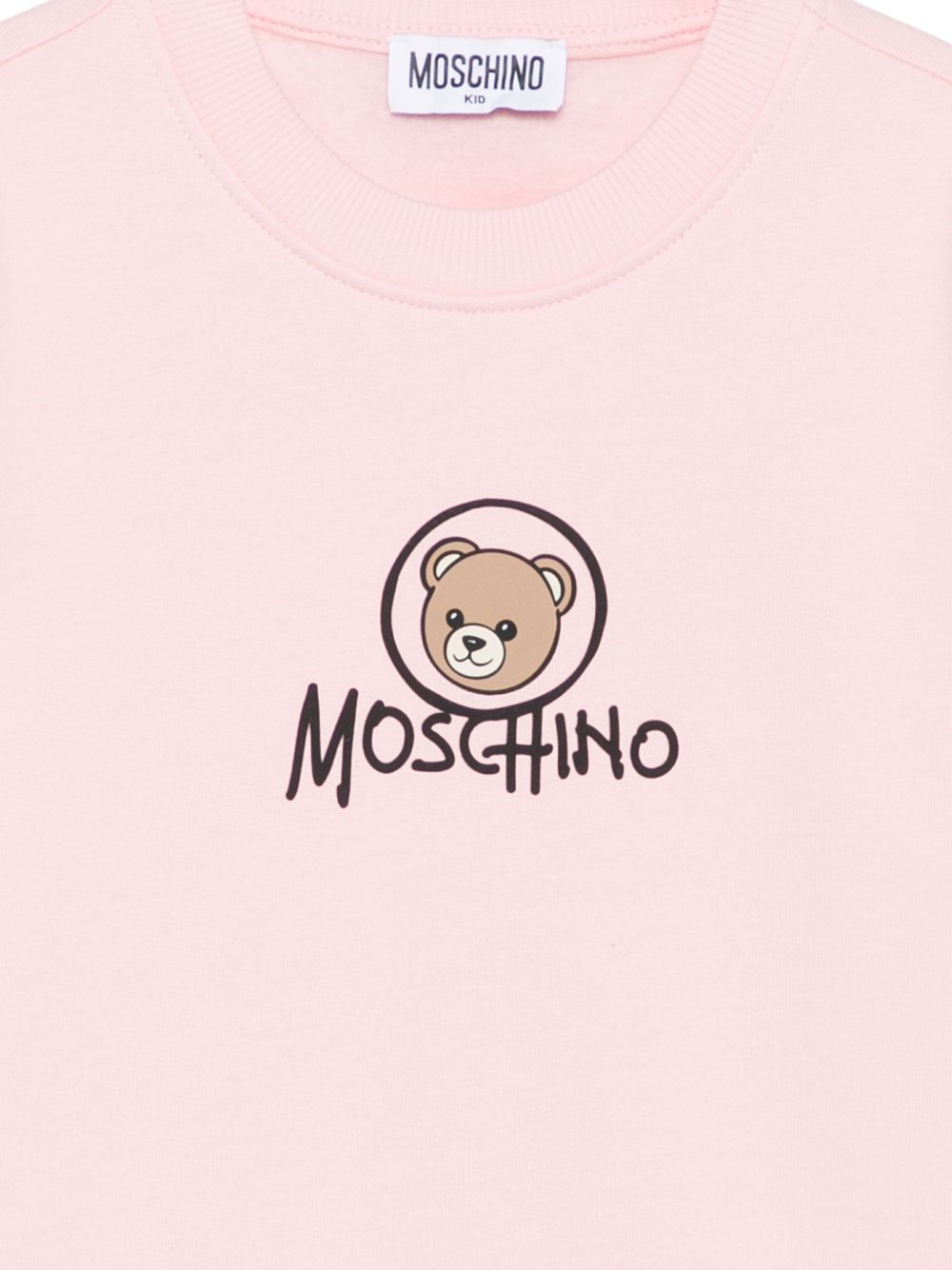 Felpa per bambini Moschino Kids rosa con stampa orsetto sul davanti HXF08VLCA83 50209 MOSCHINO KIDS 