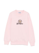 Felpa per bambini Moschino Kids rosa con stampa orsetto sul davanti HXF08VLCA83 50209 MOSCHINO KIDS 