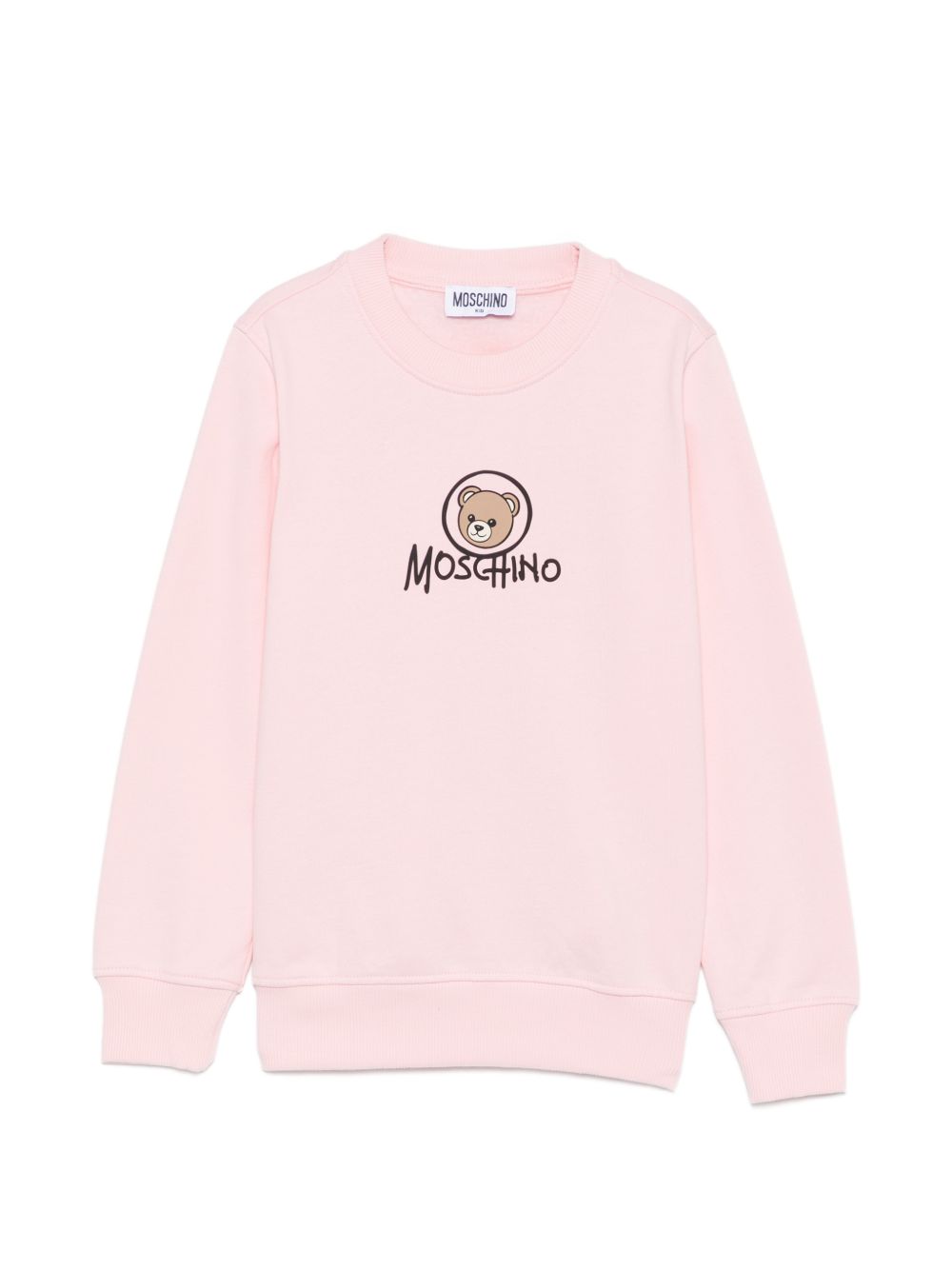 Felpa per bambini Moschino Kids rosa con stampa orsetto sul davanti HXF08VLCA83 50209 MOSCHINO KIDS 