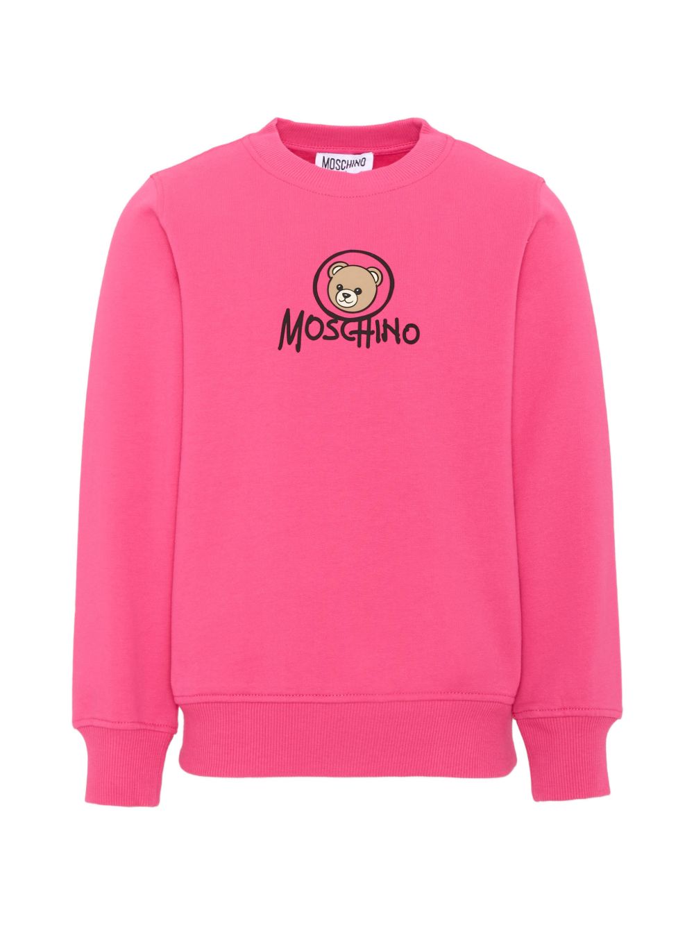 Felpa per bambina Moschino Kids fucsia con logo Teddy Bear HXF08VLCA83 51450 MOSCHINO KIDS 