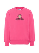 Felpa per bambina Moschino Kids fucsia con logo Teddy Bear HXF08VLCA83 51450 MOSCHINO KIDS 