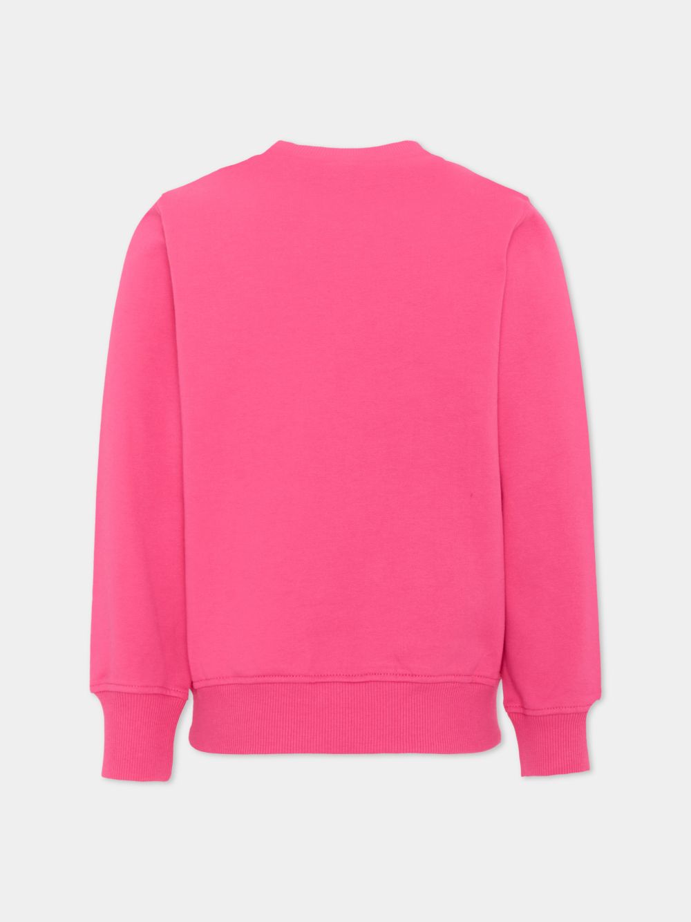 Felpa per bambina Moschino Kids fucsia con logo Teddy Bear HXF08VLCA83 51450 MOSCHINO KIDS 