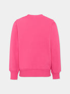 Felpa per bambina Moschino Kids fucsia con logo Teddy Bear HXF08VLCA83 51450 MOSCHINO KIDS 