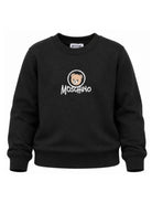 Felpa per bambini Moschino Kids nera con stampa orsetto sul davanti HXF08VLCA83 60100 MOSCHINO KIDS 