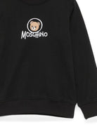 Felpa per bambini Moschino Kids nera con stampa orsetto sul davanti HXF08VLCA83 60100 MOSCHINO KIDS 