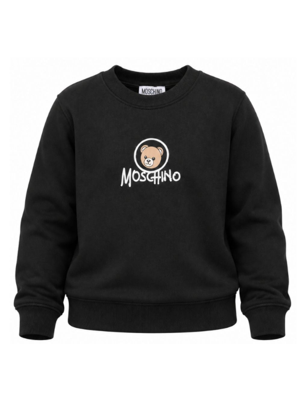 Felpa per bambini Moschino Kids nera con stampa orsetto sul davanti HXF08VLCA83 60100 MOSCHINO KIDS 