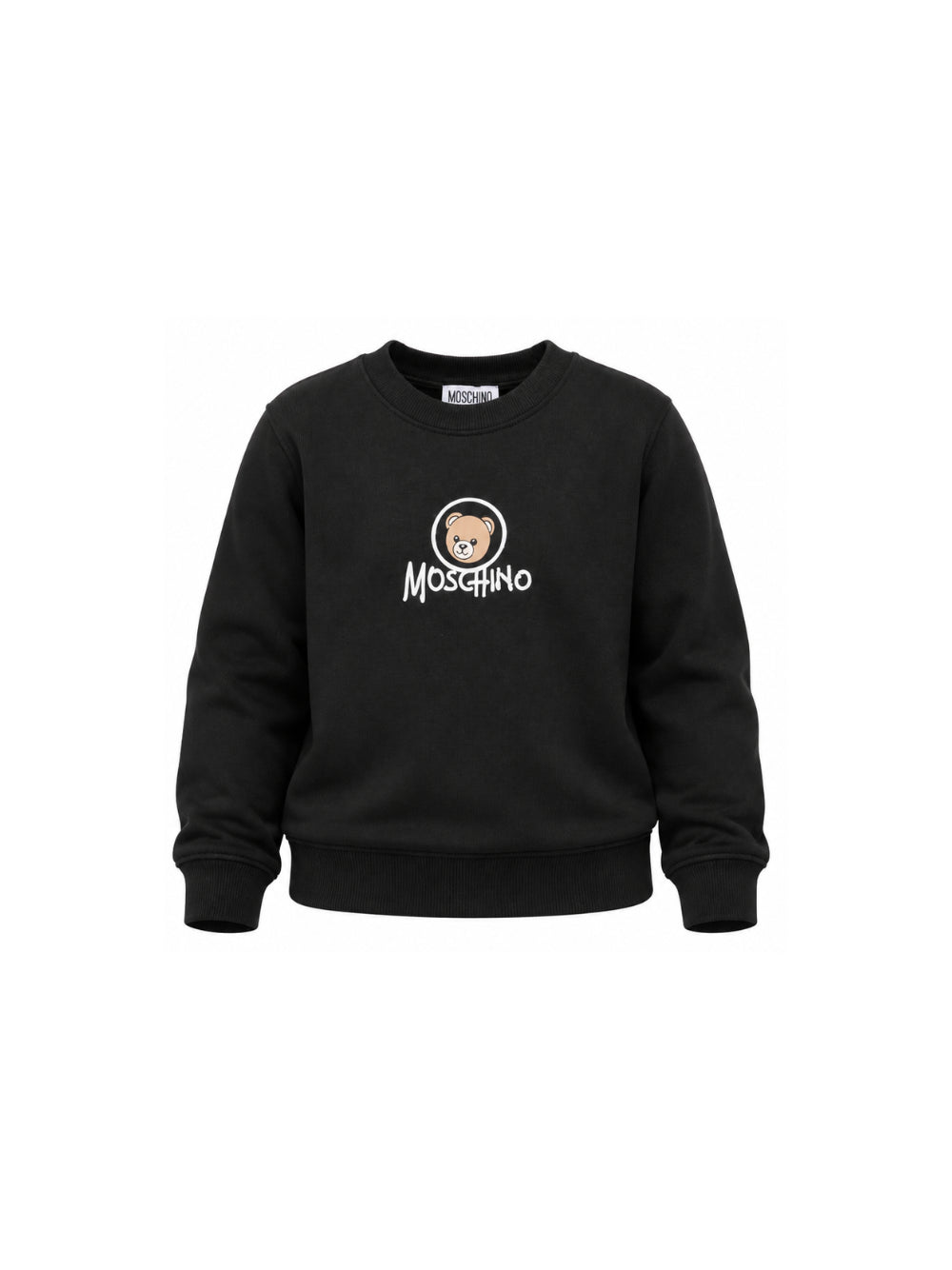 Felpa per bambini Moschino Kids nera con stampa orsetto sul davanti HXF08VLCA83 60100 MOSCHINO KIDS 