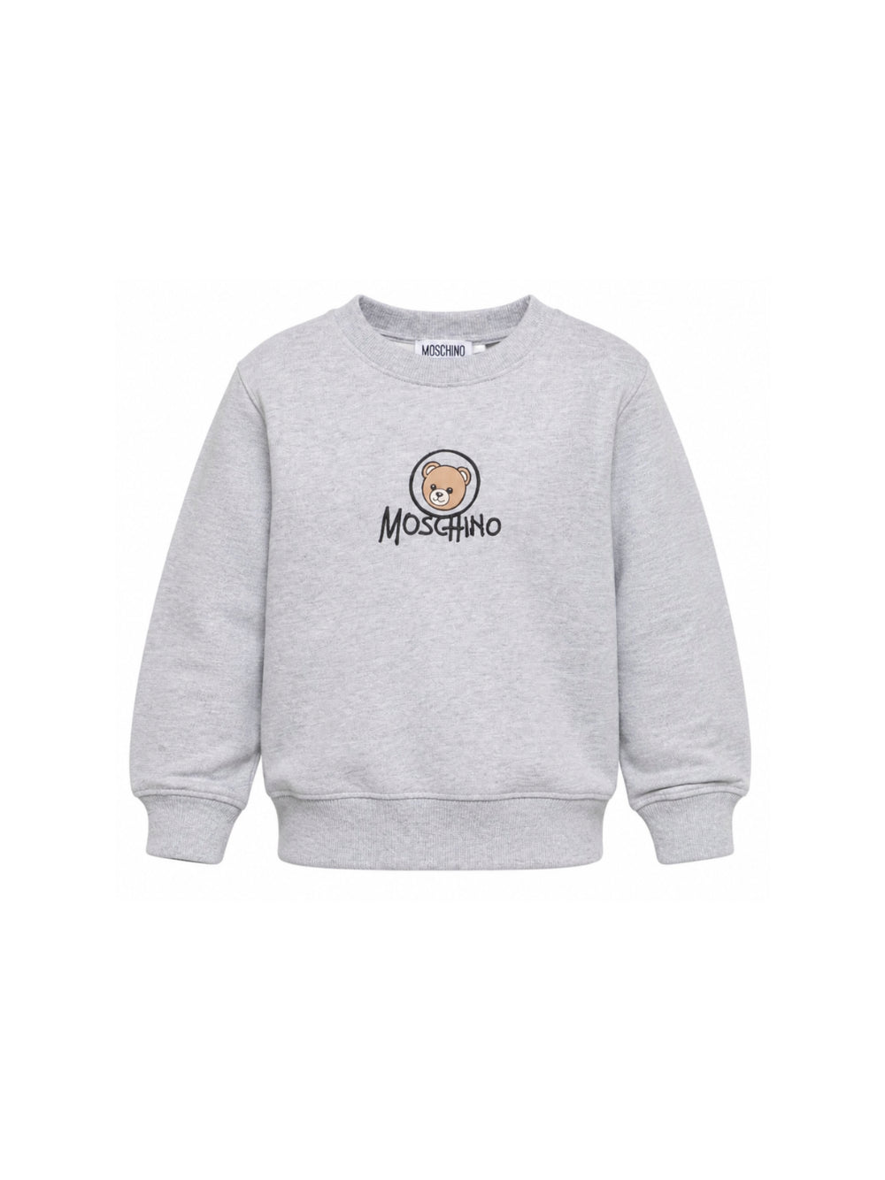 Felpa per bambini Moschino Kids grigia con stampa orsetto sul davanti HXF08VLCA83 60901 MOSCHINO KIDS 