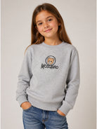 Felpa per bambini Moschino Kids grigia con stampa orsetto sul davanti HXF08VLCA83 60901 MOSCHINO KIDS 