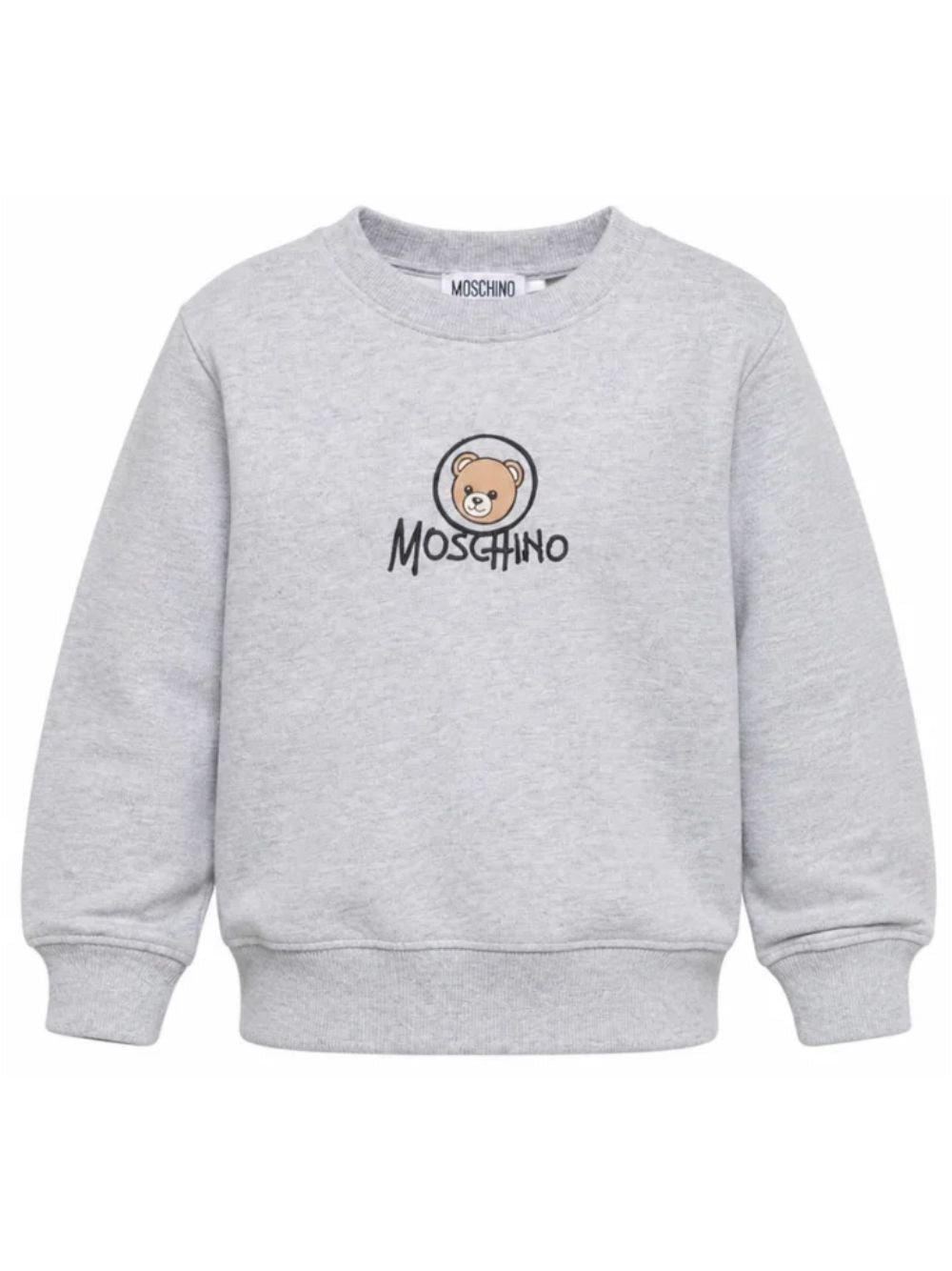 Felpa per bambini Moschino Kids grigia con stampa orsetto sul davanti HXF08VLCA83 60901 MOSCHINO KIDS 