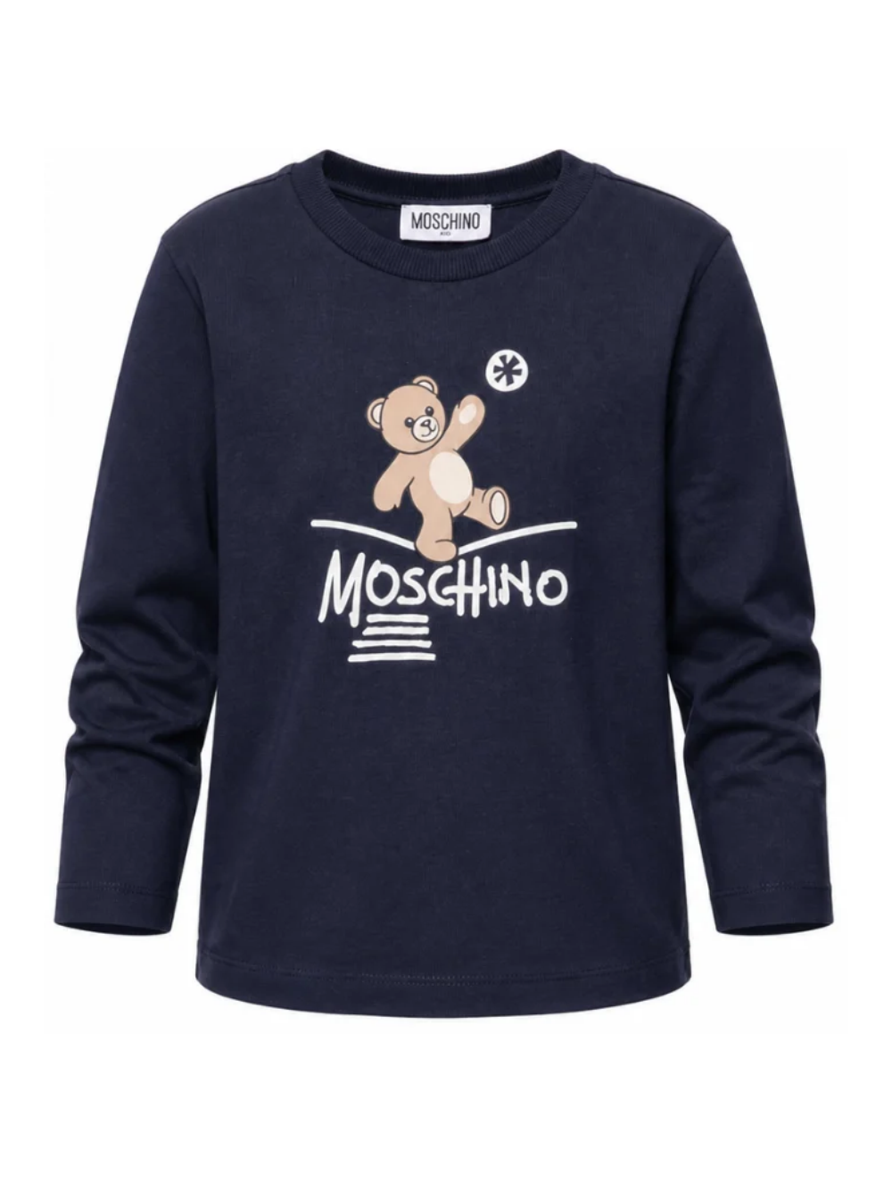 T-shirt per bambini Moschino Kids blu con motivo Teddy Bear HZO00JLAA20 40016 MOSCHINO KIDS 